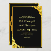 Gold Luxus Einladungs-Card Vector Vorlage (Vorne/Hinten)