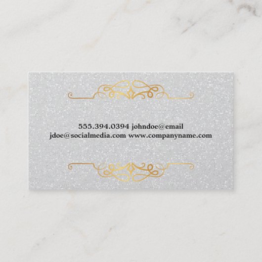 Gold Luxus Elemente | Shimmer Sequin Background Visitenkarte (Rückseite)