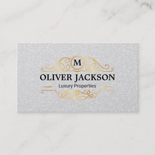 Gold Luxus Elemente | Shimmer Sequin Background Visitenkarte (Vorderseite)