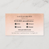 Gold Luxus Glam Eyes Beauty Salon Business Card Visitenkarte (Rückseite)