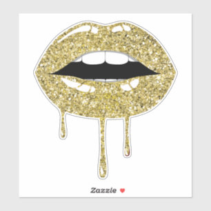 Gold Luxus Glamour Faux Glitter Tropfen Triefende Aufkleber