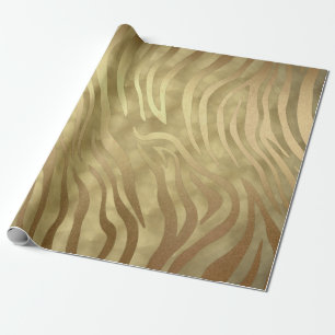 Gold Luxus Luxuriös Zebra Dschungel Safari Glamour Geschenkpapier
