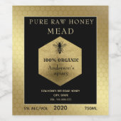 Gold Luxus Mead Queen Honigweine aus Honigweinen Weinetikett (Einzelnes Label)
