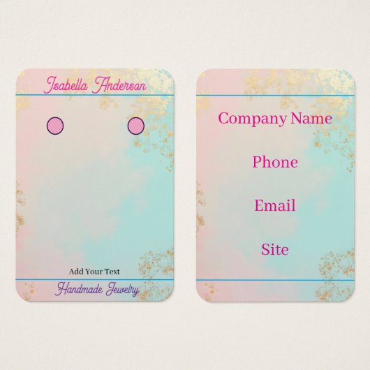 Gold Luxus Moderne Blush Pink Soft Mint Kollektion (Vorne & Hinten)