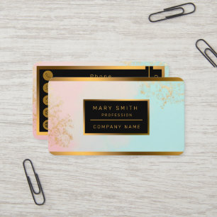 Gold Luxus Moderne Blush Pink Soft Mint Kollektion Visitenkarte