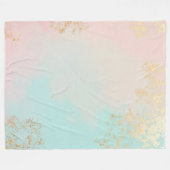 Gold Luxus Moderne Blush Rosa Soft Mint Kollektion Fleecedecke (Vorderseite (Horizontal))