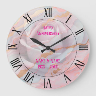 Gold Luxus Populäre Blush Pink Mint Kollektion Große Wanduhr