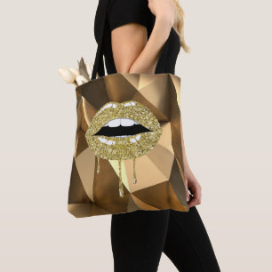 Gold Luxus Schönheit Glamour Glitter Tropfen Trief Tasche