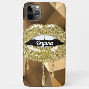 Gold Luxus Schönheit Glitter Tropfen tropfende Lip Case-Mate iPhone Hülle