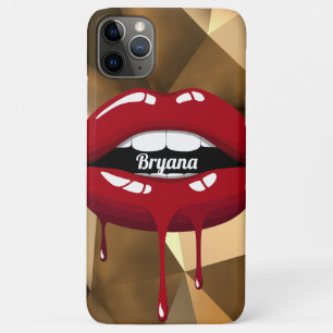 Gold Luxus Schönheit Rot Tropfen Tröpfelnde Lippen Case-Mate iPhone Hülle