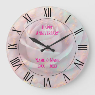 Gold Luxus-Trendy-Blush-Pink-Soft-Mint-Kollektion Große Wanduhr