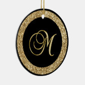 Gold M Monogramm Keramik Ornament (Rechts)