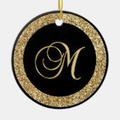 Gold M Monogramm Keramik Ornament (Vorne)