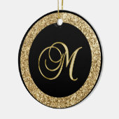 Gold M Monogramm Keramik Ornament (Links)