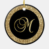 Gold M Monogramm Keramik Ornament (Hinten)