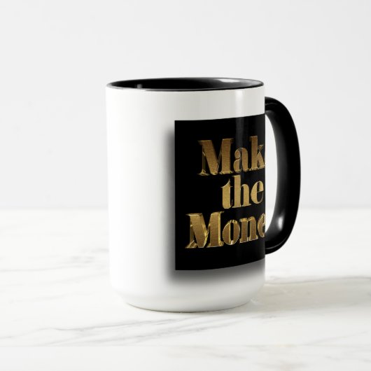 Gold macht Geld und 3D Dollar-Zeichen Tasse (VorderseiteRechts)