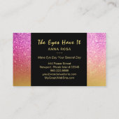 *~* Gold Magenta Glitzer Lashes Visitenkarte (Rückseite)