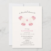 Gold Magenta Hübsch Butterfly Modernes Brautparty Einladung (Vorderseite)