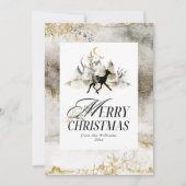 Gold Magic Forest Floral Foto Weihnachten (Vorderseite)