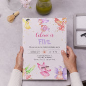 Gold Magical Fairy Birthday Einladung