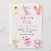 Gold Magical Fairy Birthday Einladung (Vorderseite)