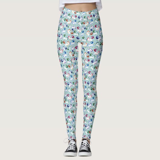Gold Magical Star Rainbow Unicorn Leggings (Vorderseite)
