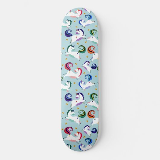 Gold Magical Star Rainbow Unicorn Skateboard (Vorderseite)