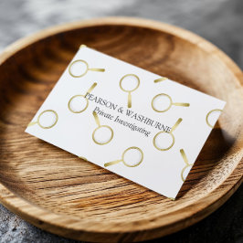 Gold Magnifying Glass Muster Private Investigator Visitenkarte