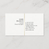 Gold Magnifying Glass Muster Private Investigator Visitenkarte (Rückseite)