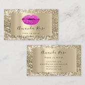 Gold MAKE-UP ARTIST RED KISS LIPS GLITZER Terminkarte (Vorne/Hinten)