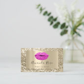 Gold MAKE-UP ARTIST RED KISS LIPS GLITZER Terminkarte (Stehend Vorderseite)