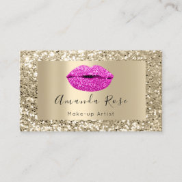 Gold MAKE-UP ARTIST RED KISS LIPS GLITZER Terminkarte
