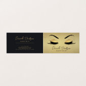 Gold Makeup Artist Beauty Falted Business Card Visitenkarten (Außenseite Aufgefaltet)