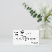 Gold Makeup Augenbraun Schönheitssalon Geschenkkar Visitenkarte (Stehend Vorderseite)