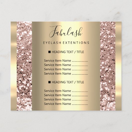 Gold Makeup Beauty Salon Rose Haar Nägel Glitzer F Flyer (Vorne)