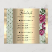 Gold Makeup Beauty Salon Rose Haar Nägel Spitzen Flyer (Vorne)
