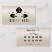 Gold Makeup Eyes Eyelashes Customer Loyalty Card Treuekarte (Vorne/Hinten)