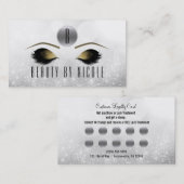 Gold Makeup Eyes Silver Glam Customer Loyalty Card Treuekarte (Vorne/Hinten)
