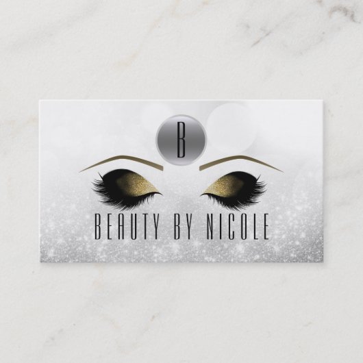 Gold Makeup Eyes Silver Glam Customer Loyalty Card Treuekarte (Vorderseite)