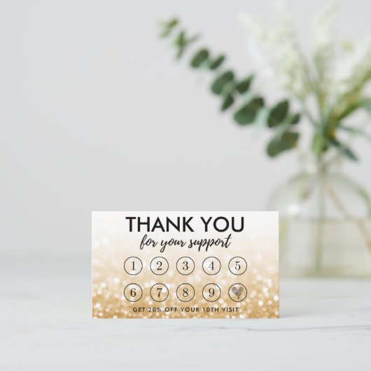 Gold Makeup Hair Logo Loyalty Card Visitenkarte (Stehend Vorderseite)
