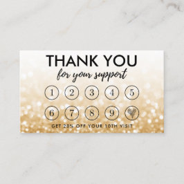 Gold Makeup Hair Logo Loyalty Card Visitenkarte