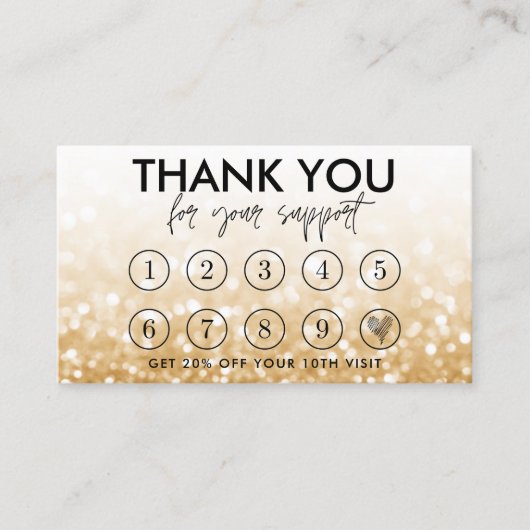 Gold Makeup Hair Logo Loyalty Card Visitenkarte (Vorderseite)