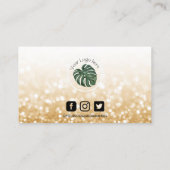 Gold Makeup Hair Logo Loyalty Card Visitenkarte (Rückseite)