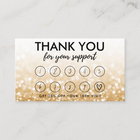 Gold Makeup Hair Logo Loyalty Card Visitenkarte (Vorderseite)