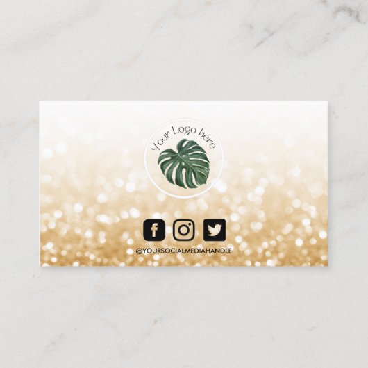 Gold Makeup Hair Logo Loyalty Card Visitenkarte (Rückseite)