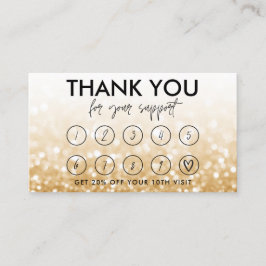 Gold Makeup Hair Logo Loyalty Card Visitenkarte