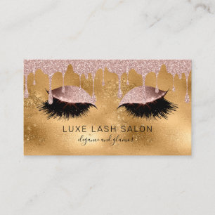 Gold Makeup Künstler Lashes Pink Glitzer Rose Gol Visitenkarte