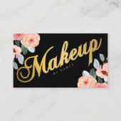 Gold Makeup Künstlerkalligrafie Wasserfarben Visitenkarte (Vorderseite)