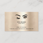 Gold Makeup Wink Eye Beauty Salon Lash Extension Visitenkarte (Rückseite)