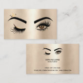 Gold Makeup Wink Eye Beauty Salon Lash Extension Visitenkarte (Vorne/Hinten)